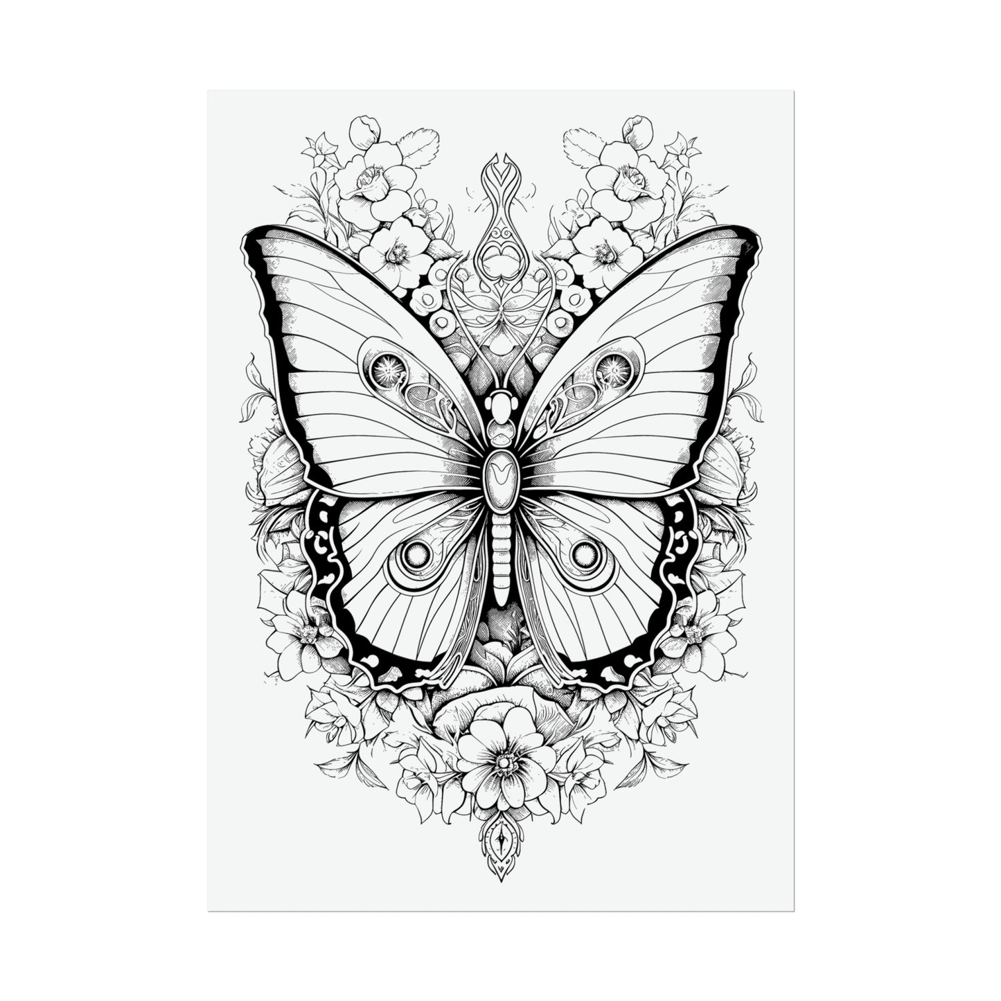 Butterfly Coloring Art Posters