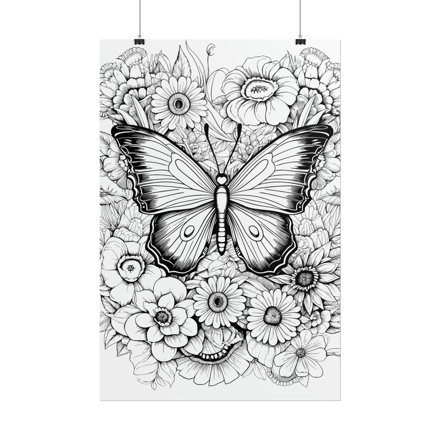 Butterfly Coloring Art Posters