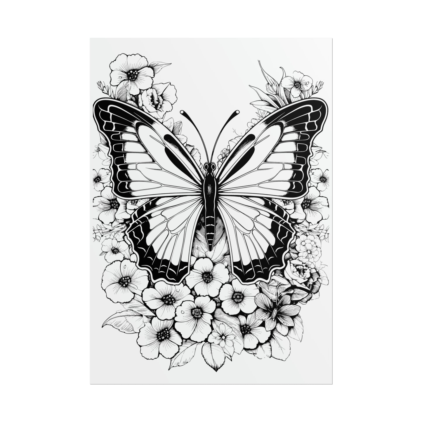 Butterfly Coloring Art Posters
