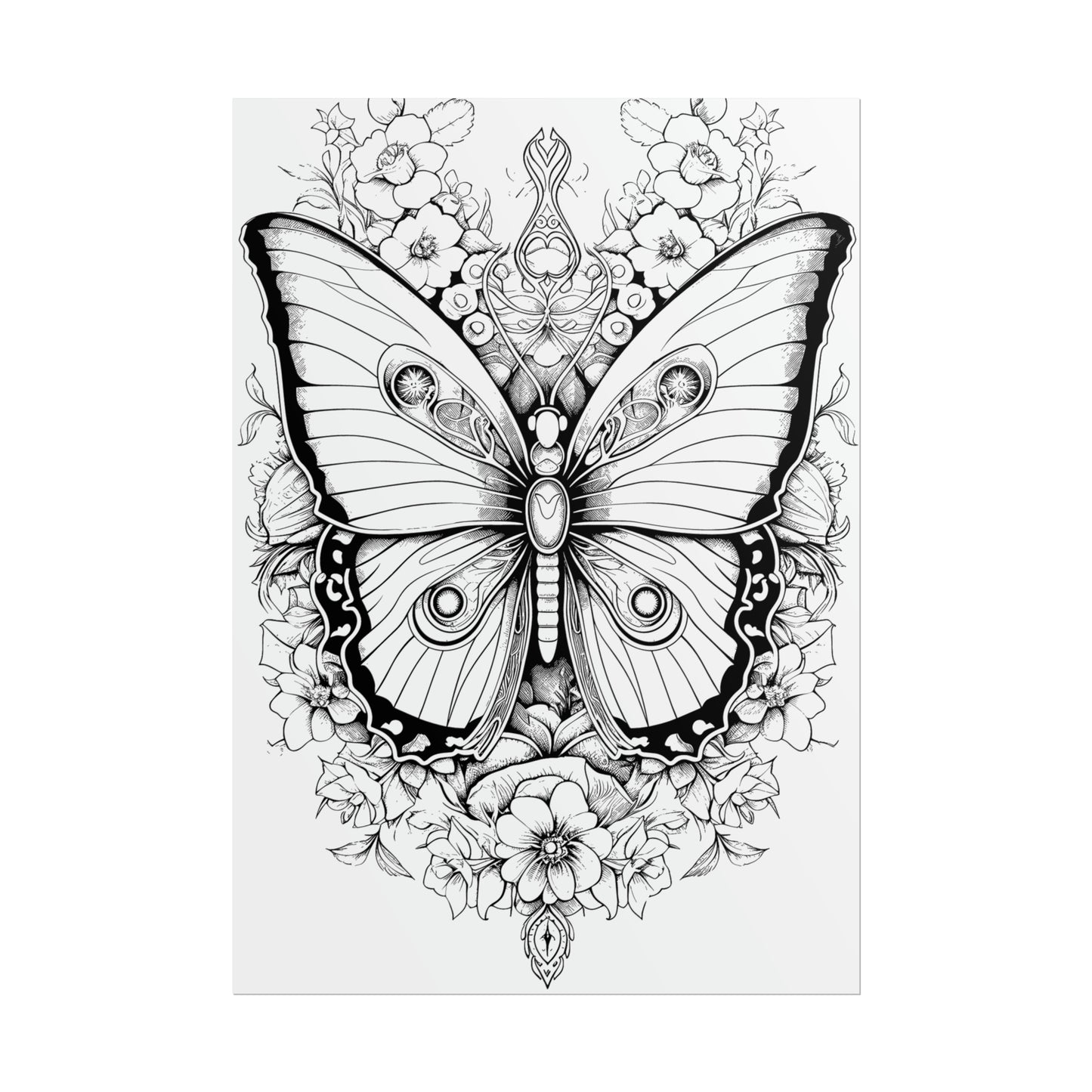 Butterfly Coloring Art Posters