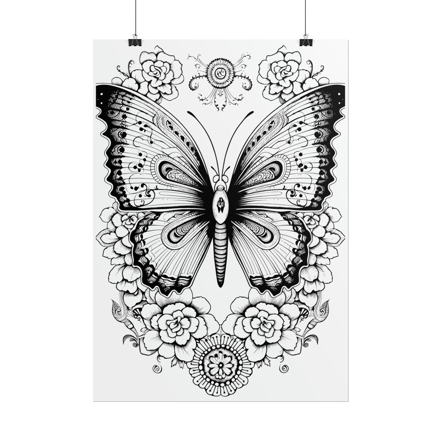 Butterfly Coloring Art Posters