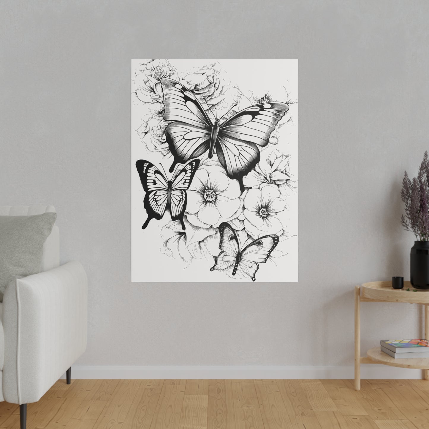 Butterfly Coloring Canvas, Stretched, 0.75"