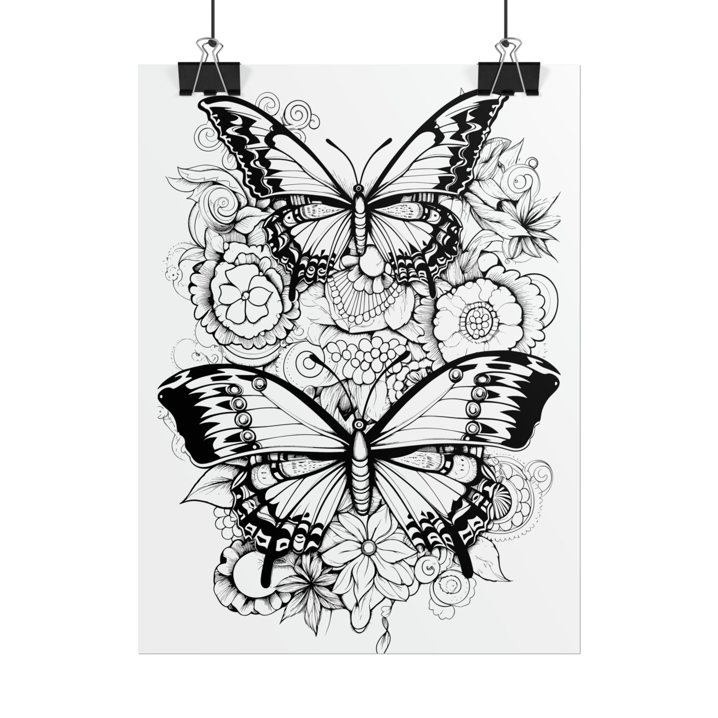 Butterfly Coloring Art Posters