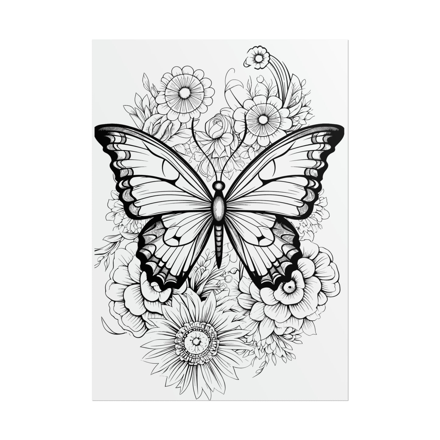 Butterfly Coloring Art Posters