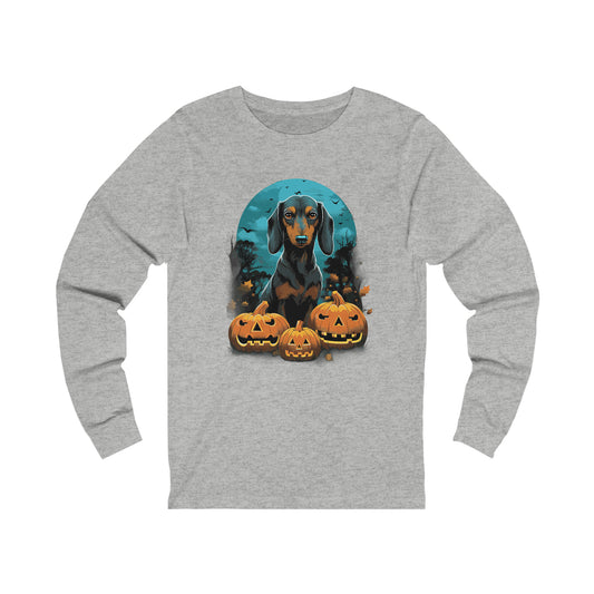 Halloween Dachsund Unisex Jersey Long Sleeve Tee