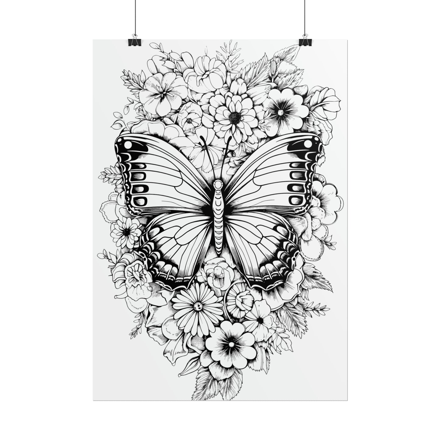 Butterfly Coloring Art Posters
