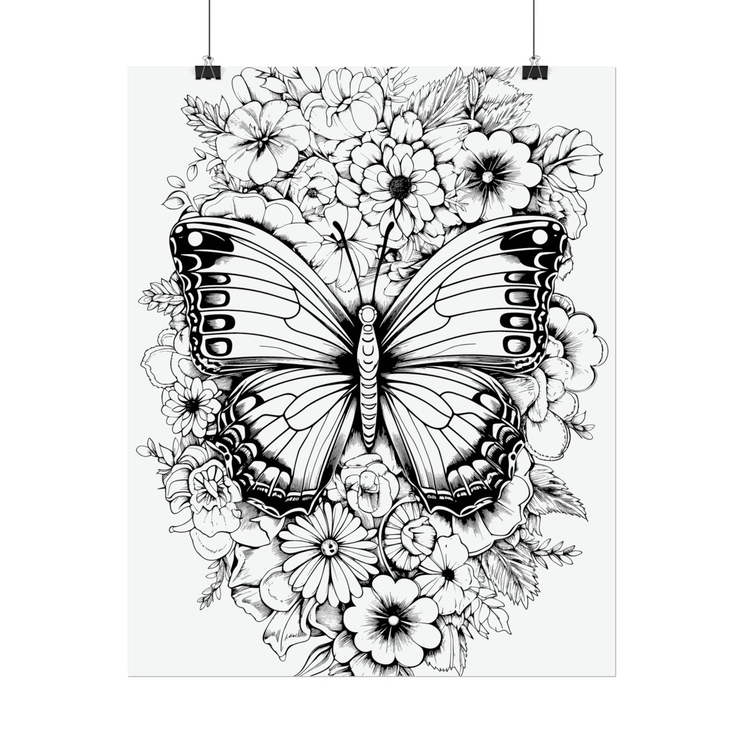 Butterfly Coloring Art Posters