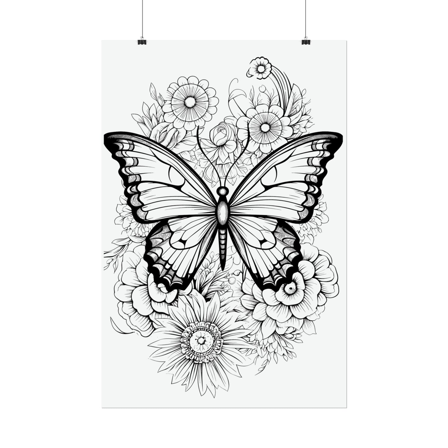 Butterfly Coloring Art Posters