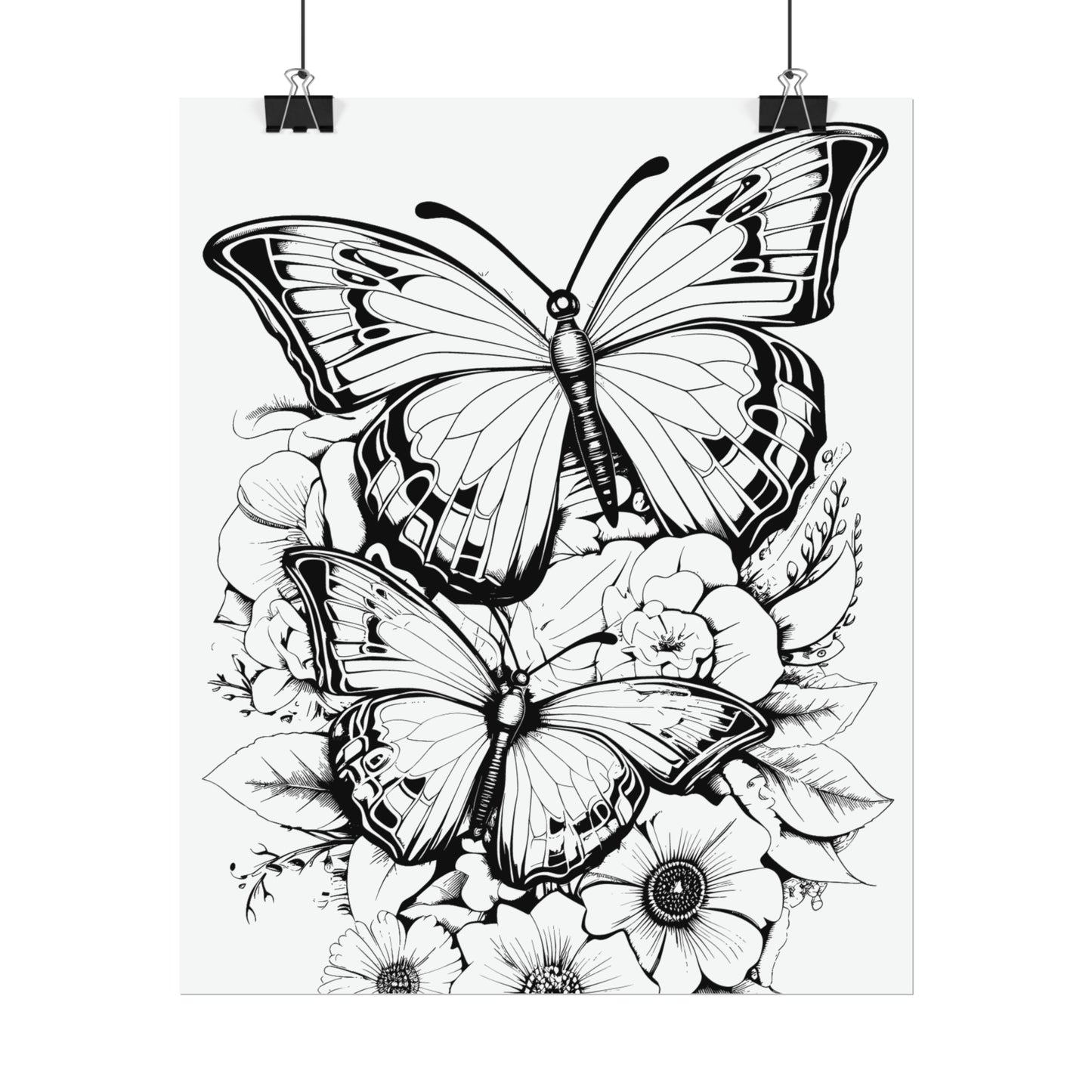 Butterfly Coloring Art Posters