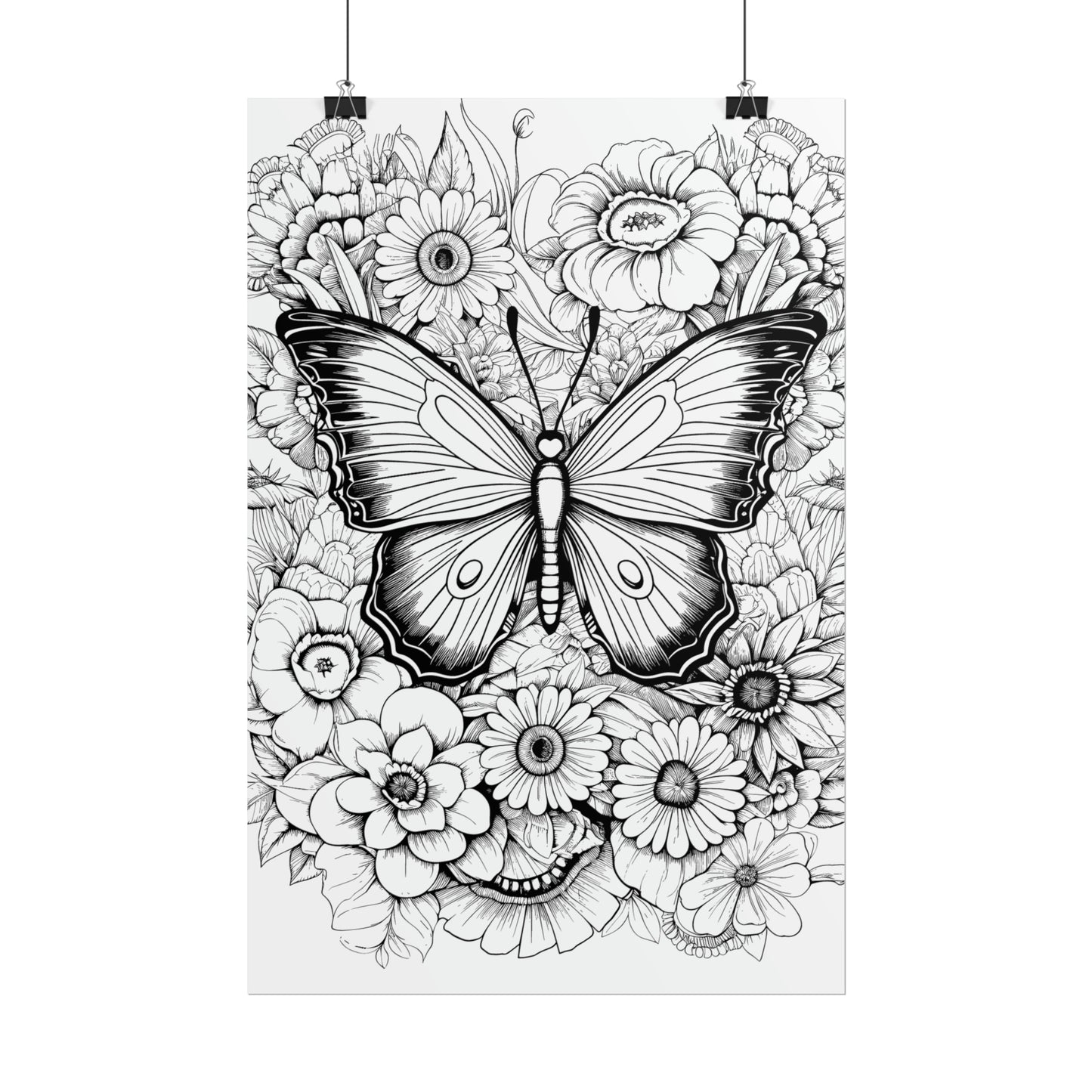 Butterfly Coloring Art Posters
