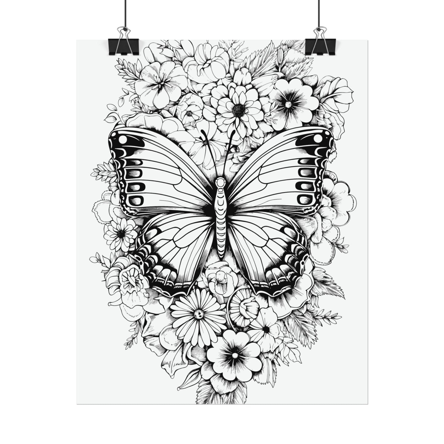 Butterfly Coloring Art Posters