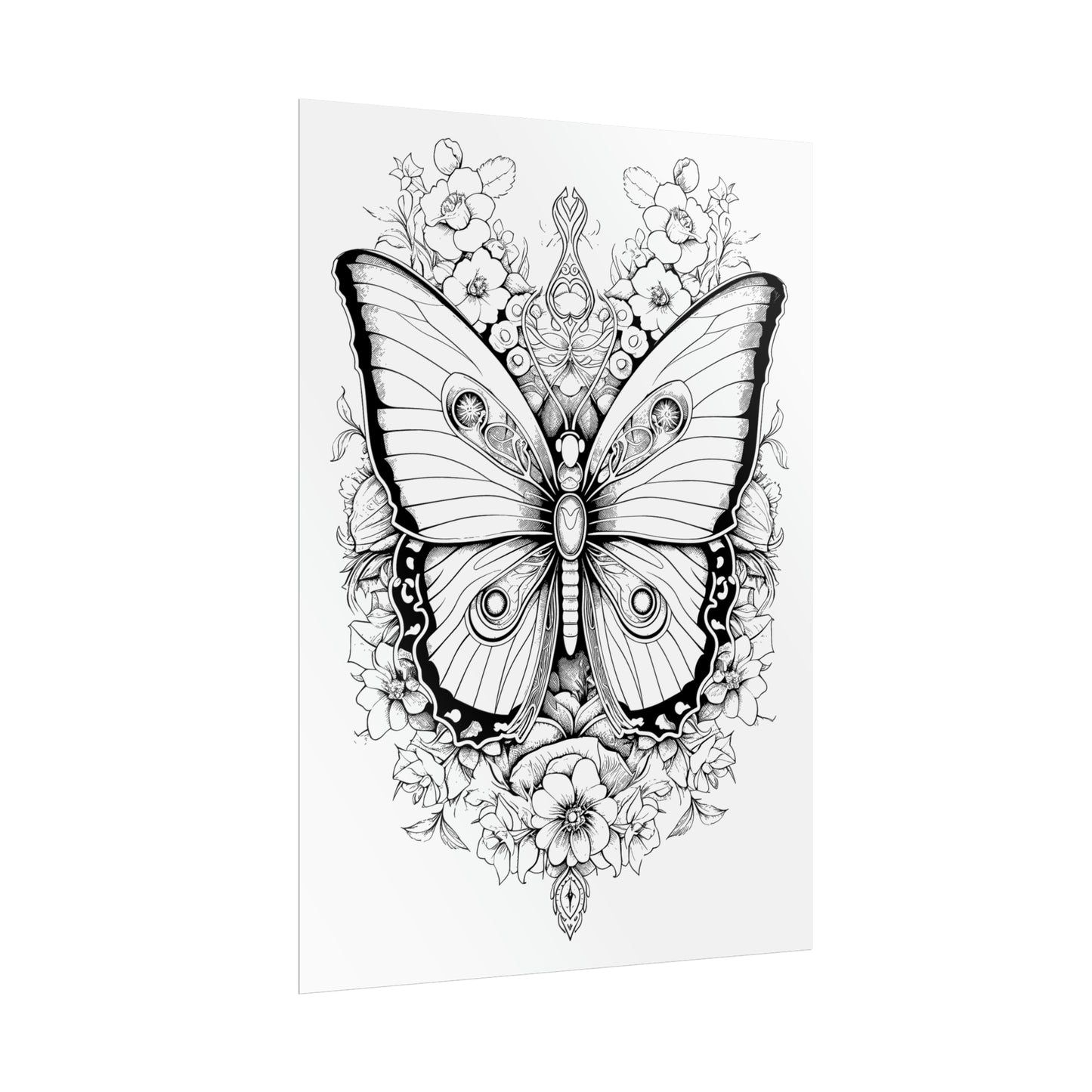 Butterfly Coloring Art Posters