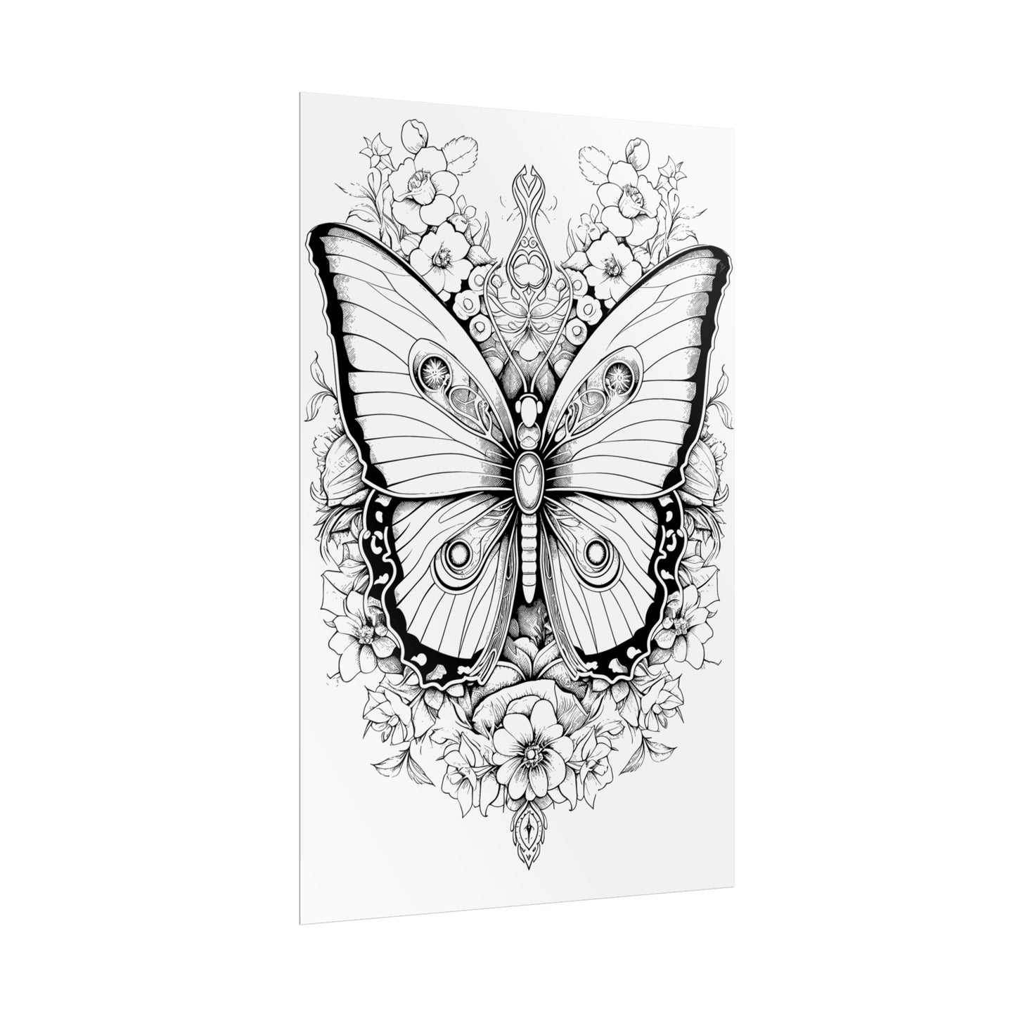 Butterfly Coloring Art Posters