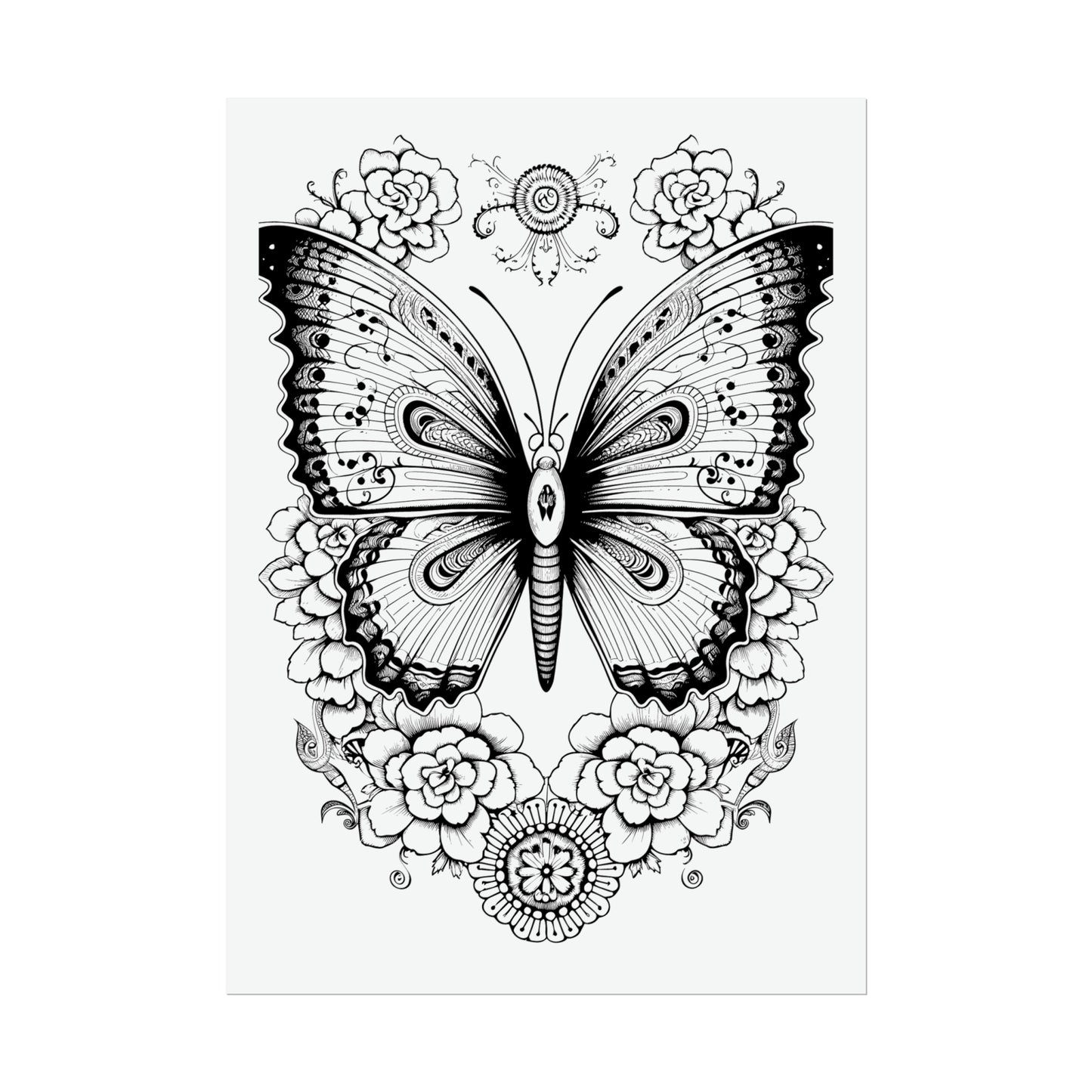 Butterfly Coloring Art Posters