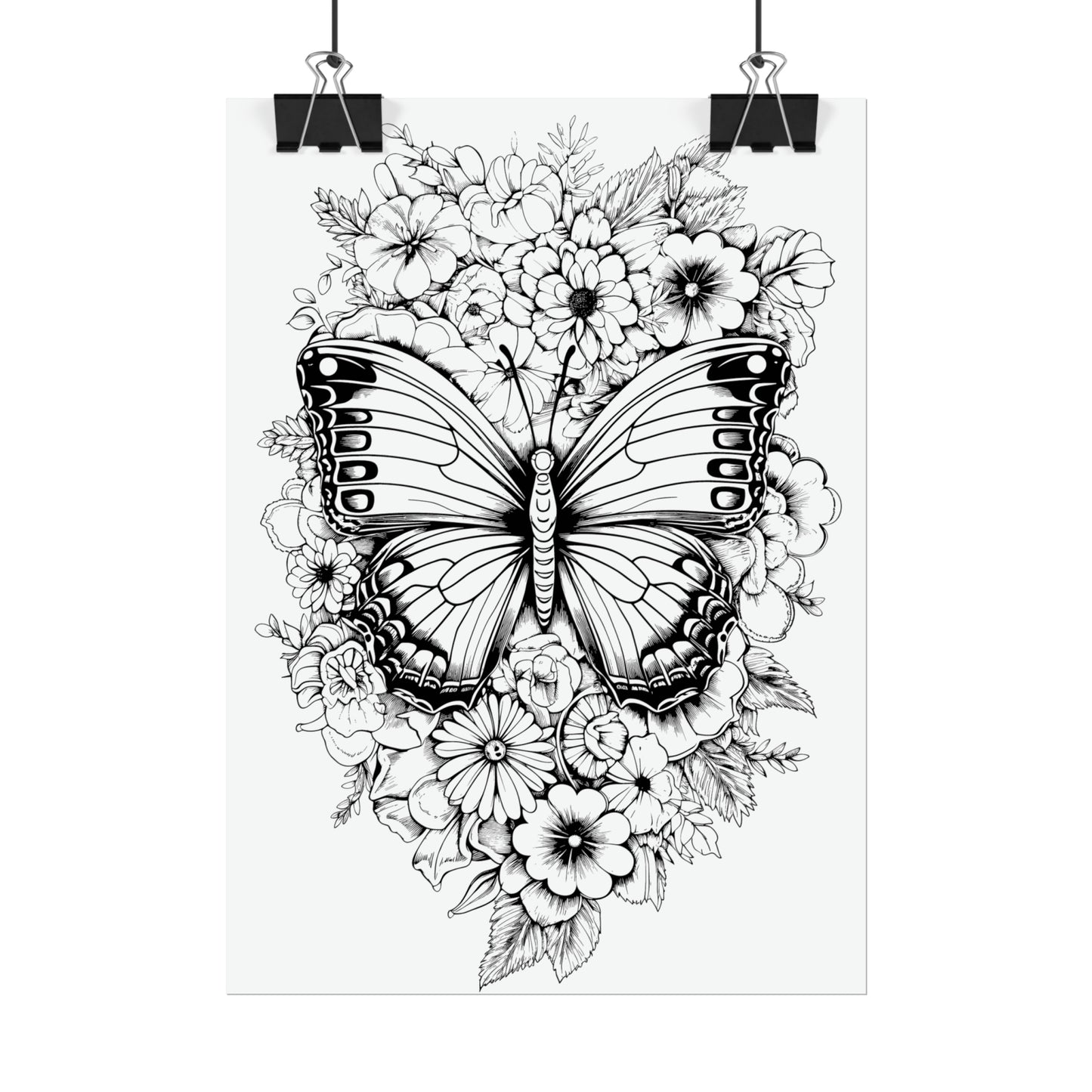 Butterfly Coloring Art Posters
