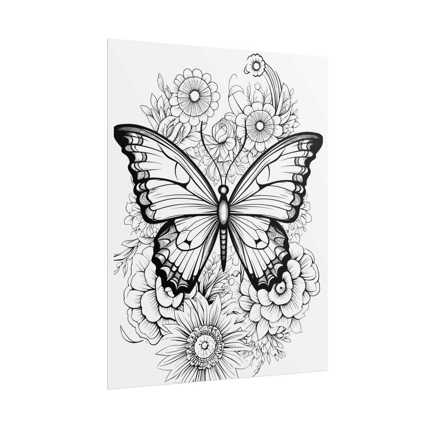 Butterfly Coloring Art Posters