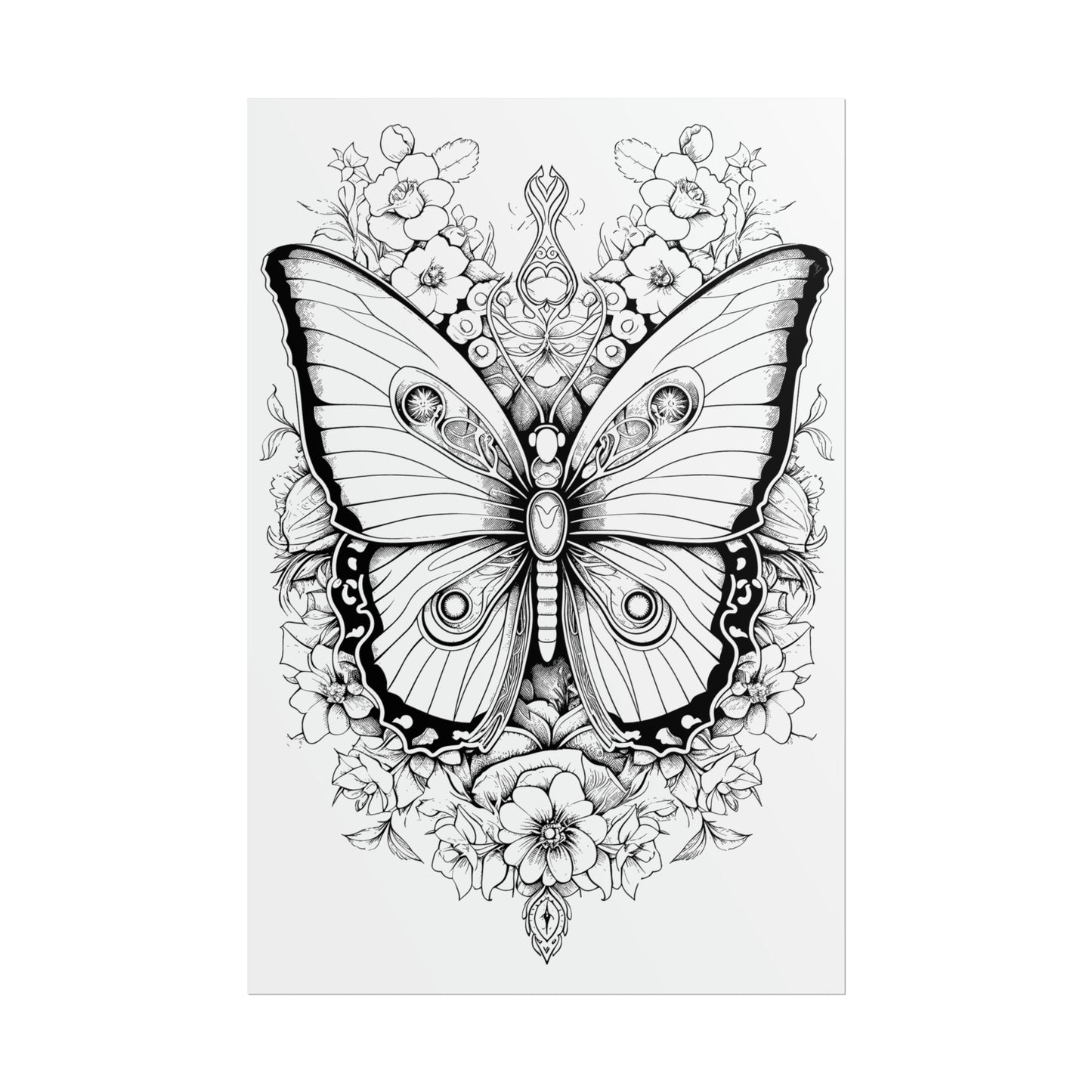 Butterfly Coloring Art Posters