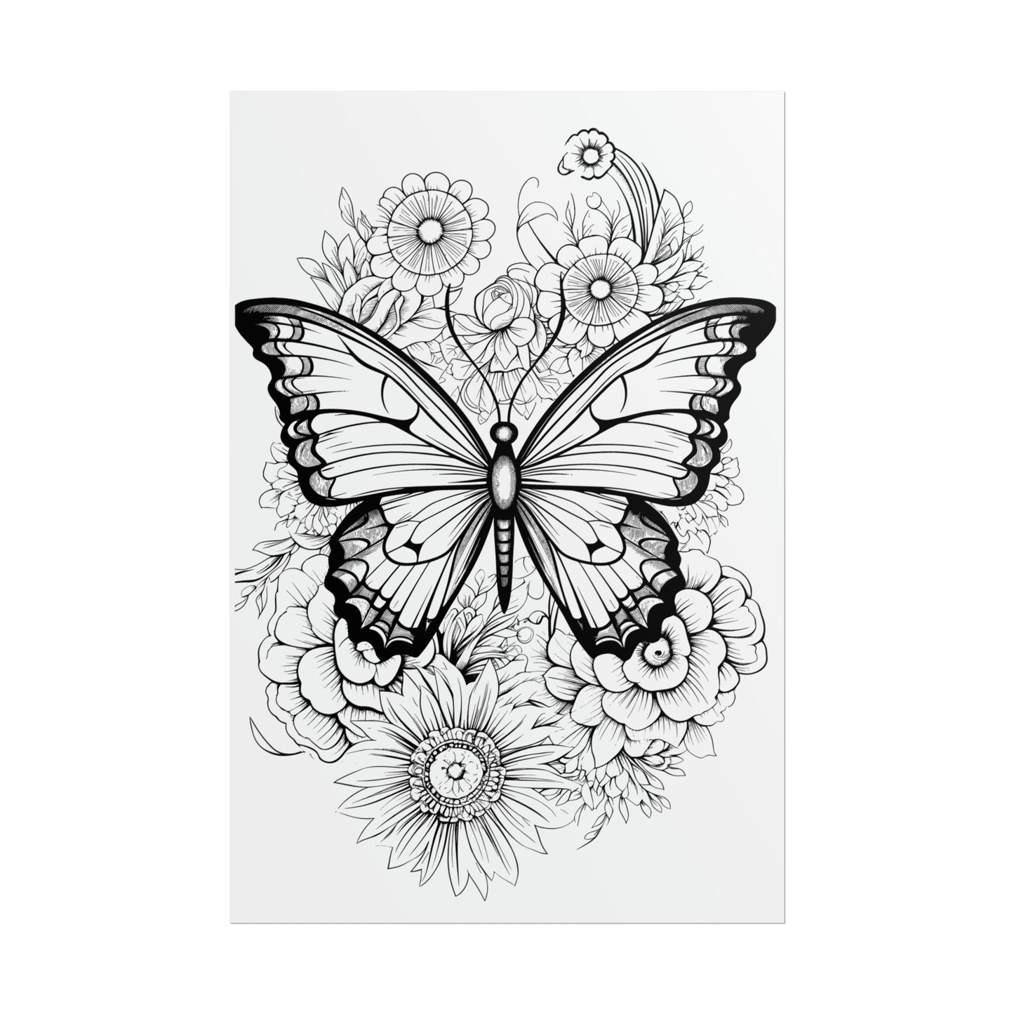 Butterfly Coloring Art Posters