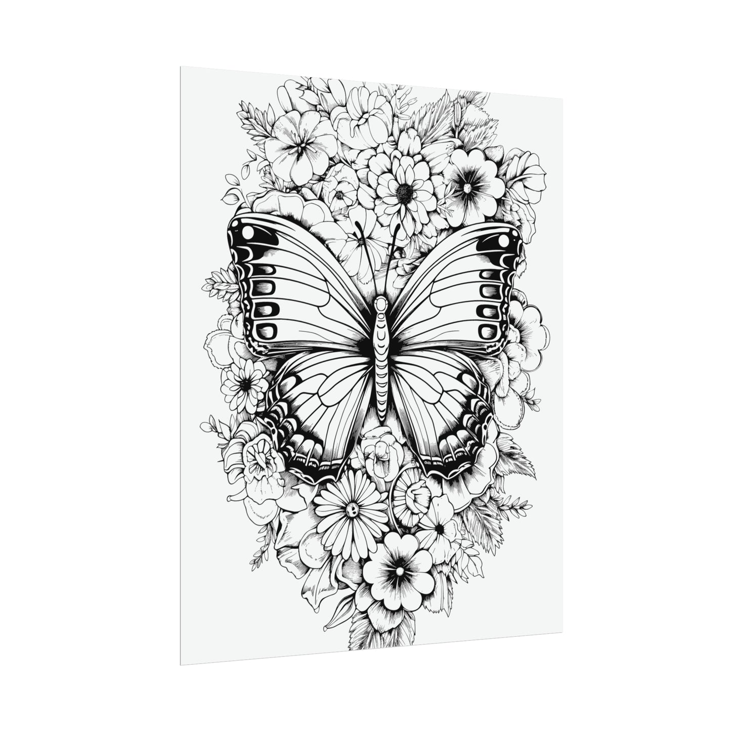 Butterfly Coloring Art Posters