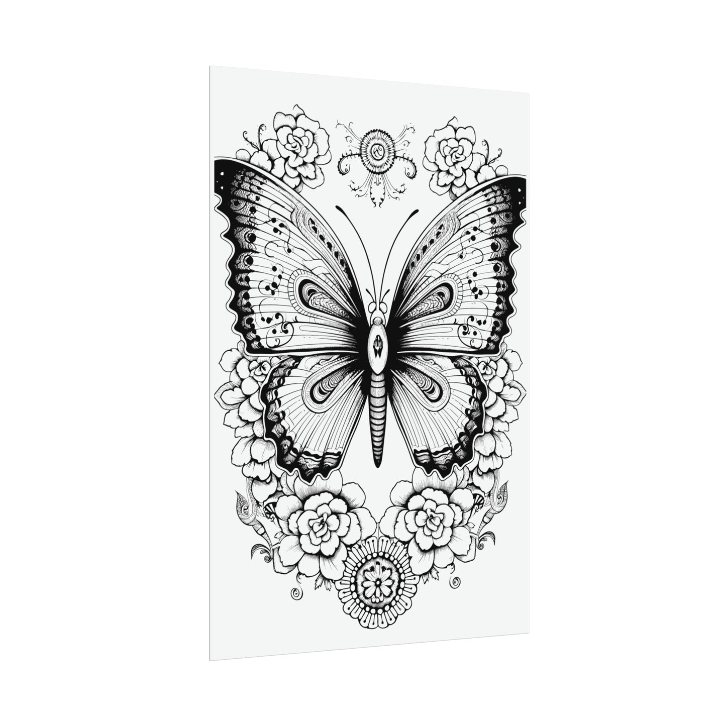 Butterfly Coloring Art Posters