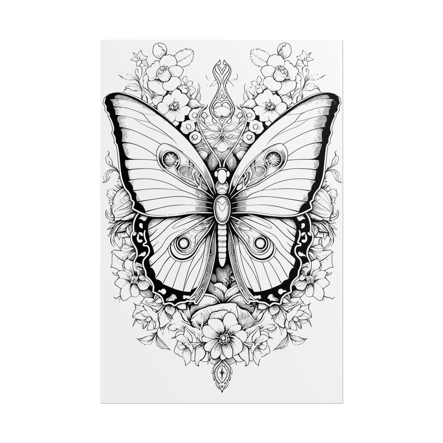 Butterfly Coloring Art Posters