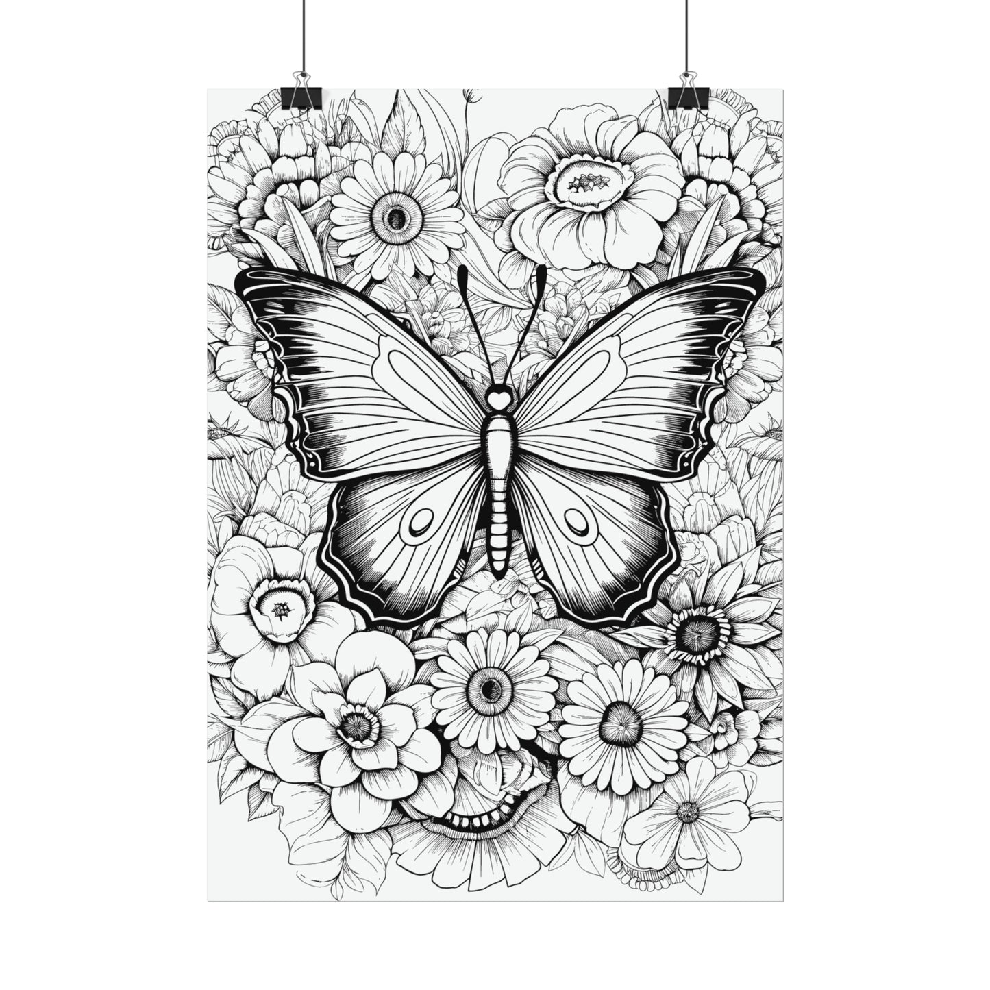 Butterfly Coloring Art Posters