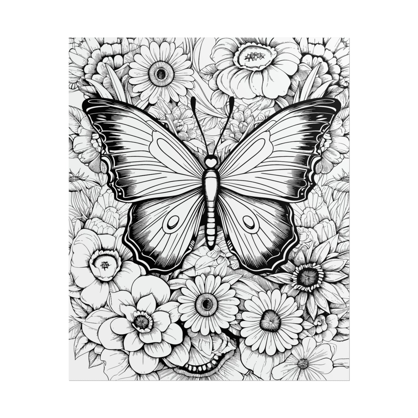 Butterfly Coloring Art Posters