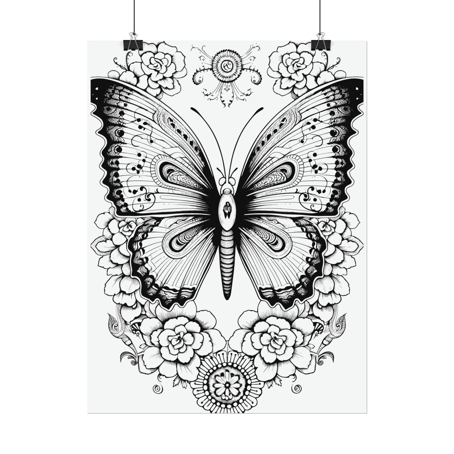 Butterfly Coloring Art Posters