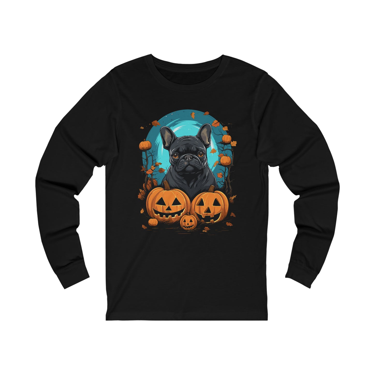 Halloween French Bulldog Unisex Jersey Long Sleeve Tee