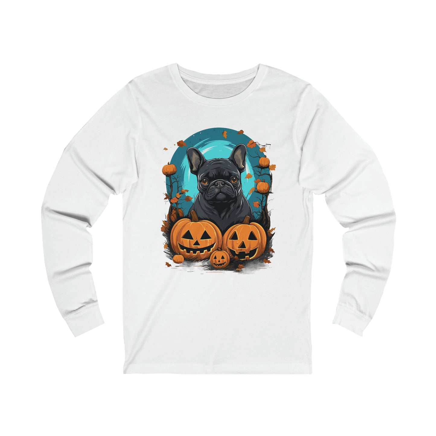 Halloween French Bulldog Unisex Jersey Long Sleeve Tee