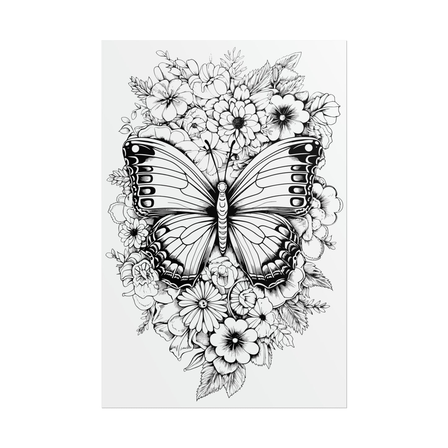 Butterfly Coloring Art Posters