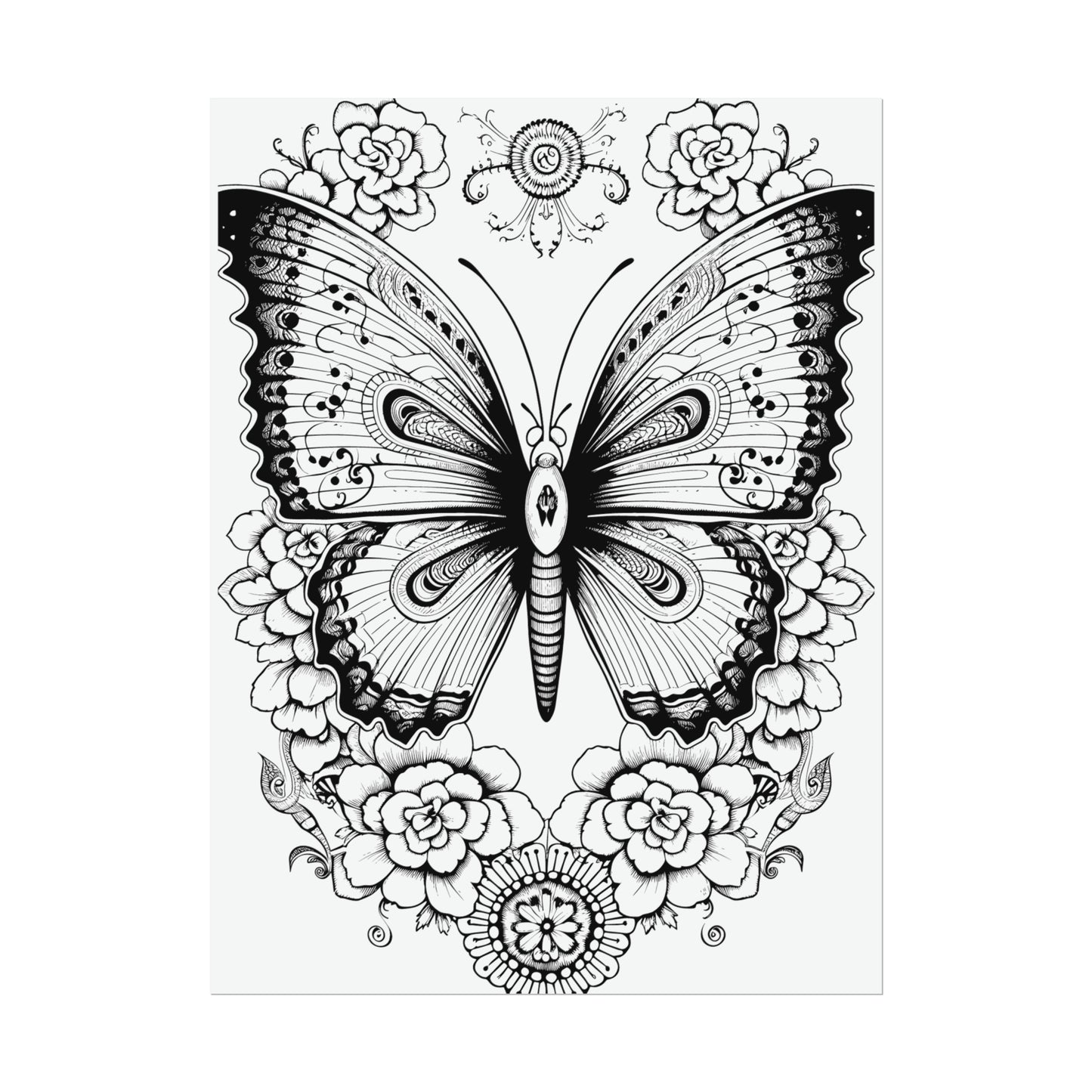 Butterfly Coloring Art Posters
