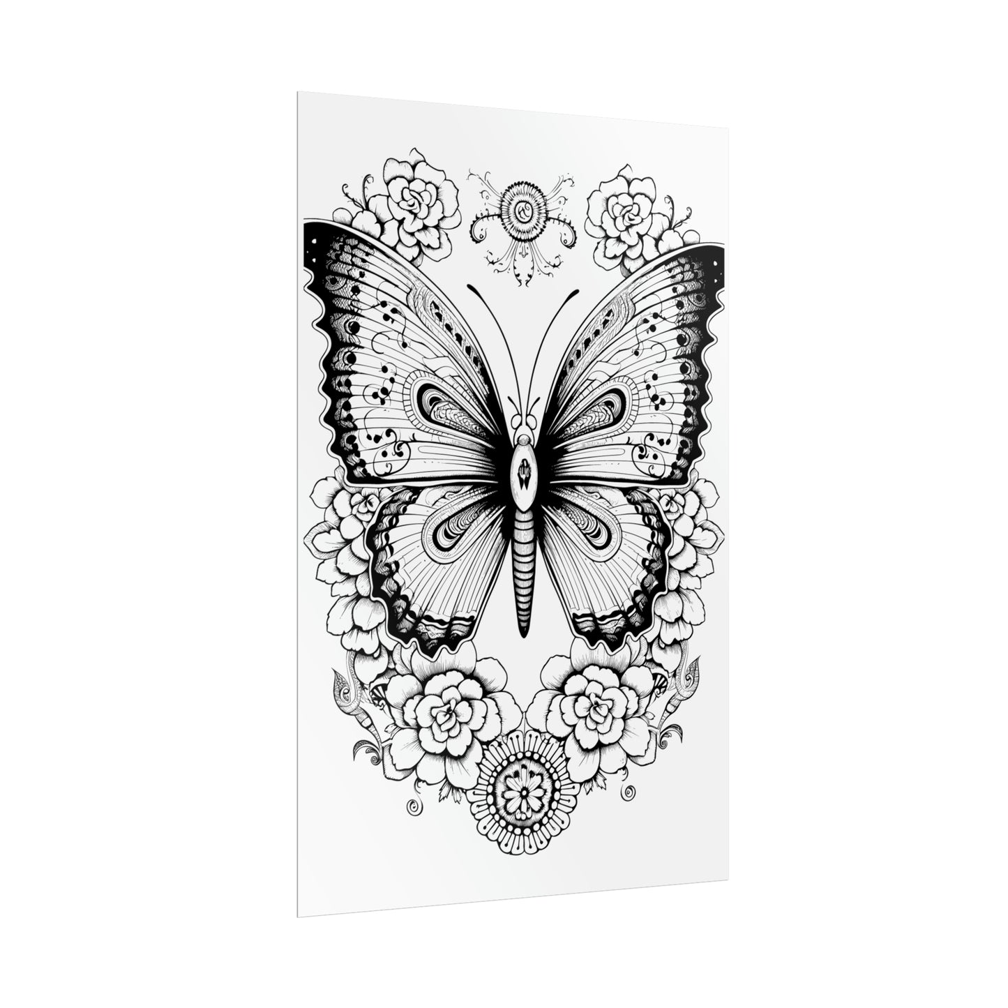 Butterfly Coloring Art Posters