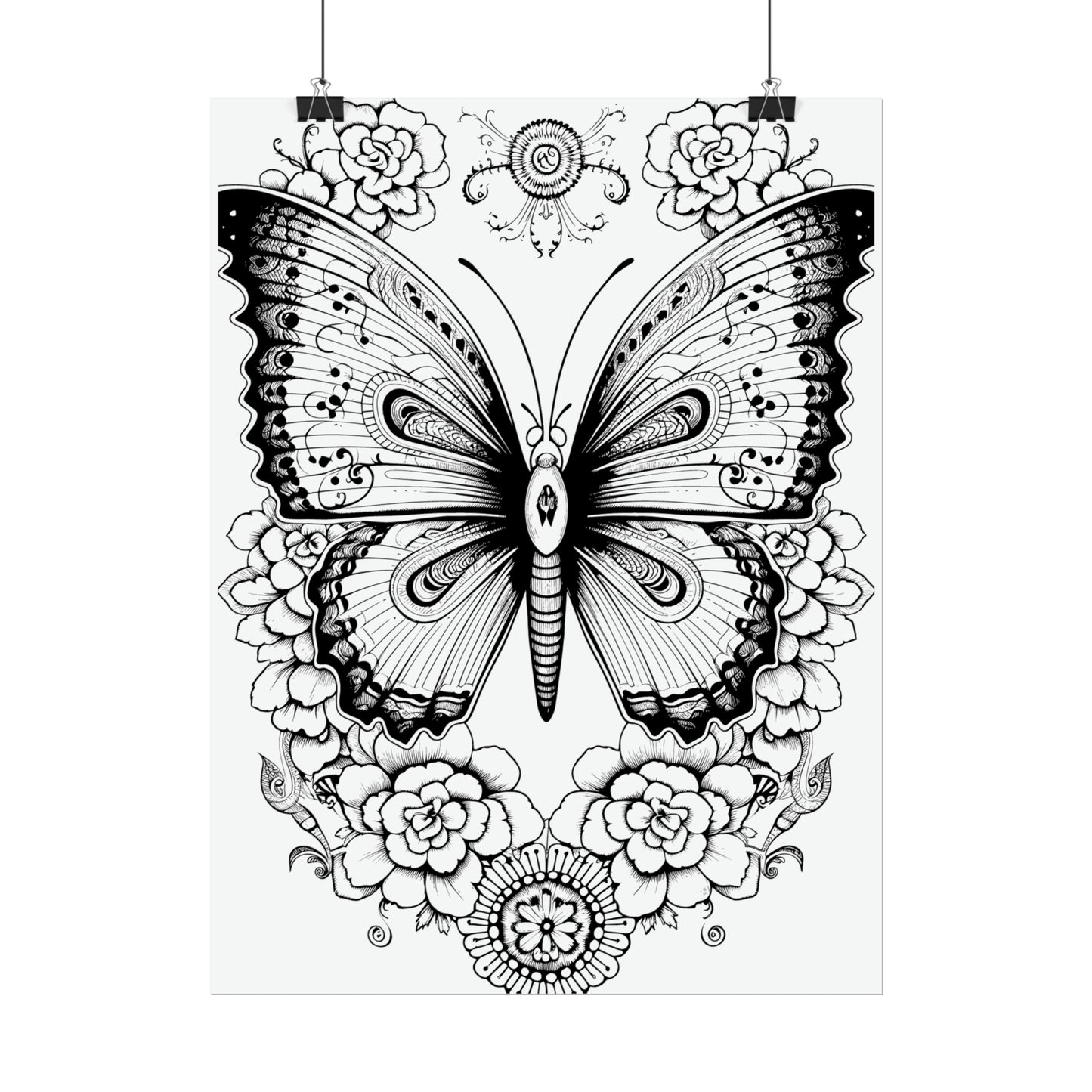 Butterfly Coloring Art Posters