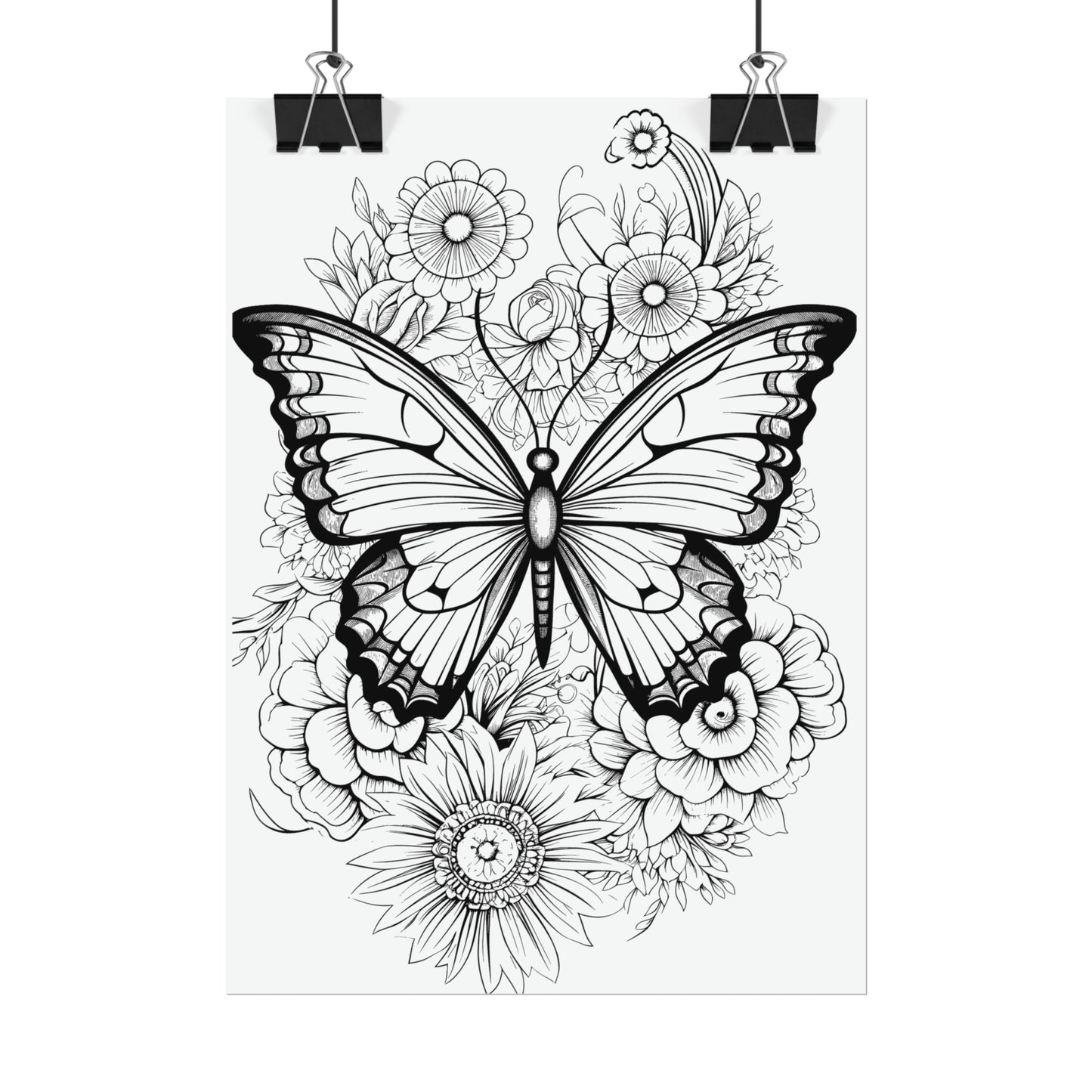 Butterfly Coloring Art Posters