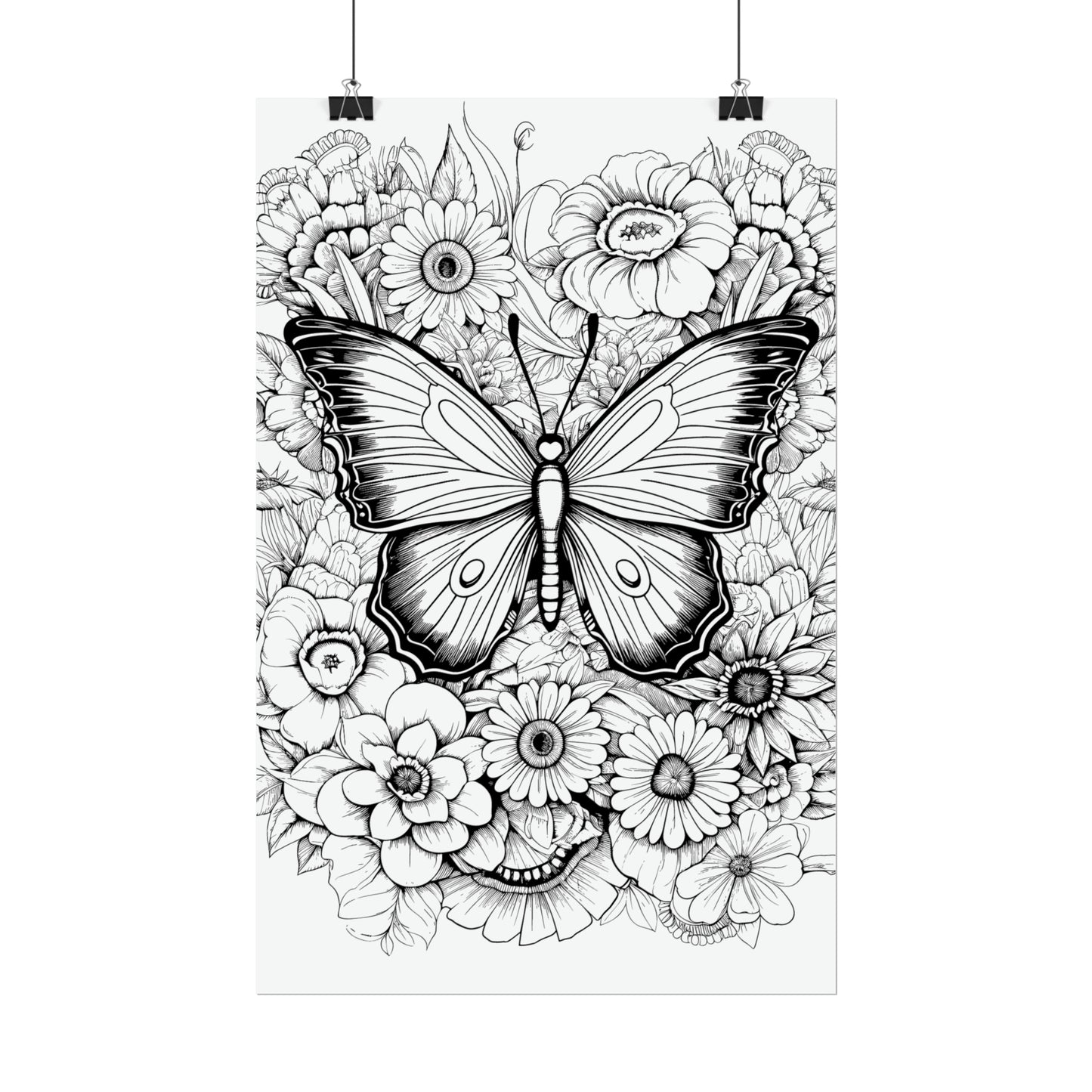 Butterfly Coloring Art Posters
