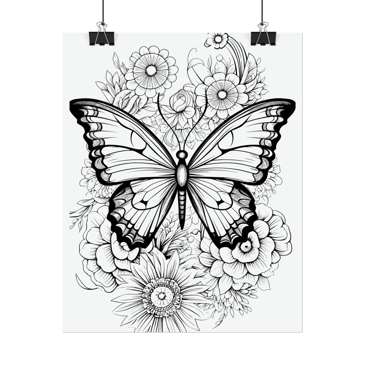 Butterfly Coloring Art Posters
