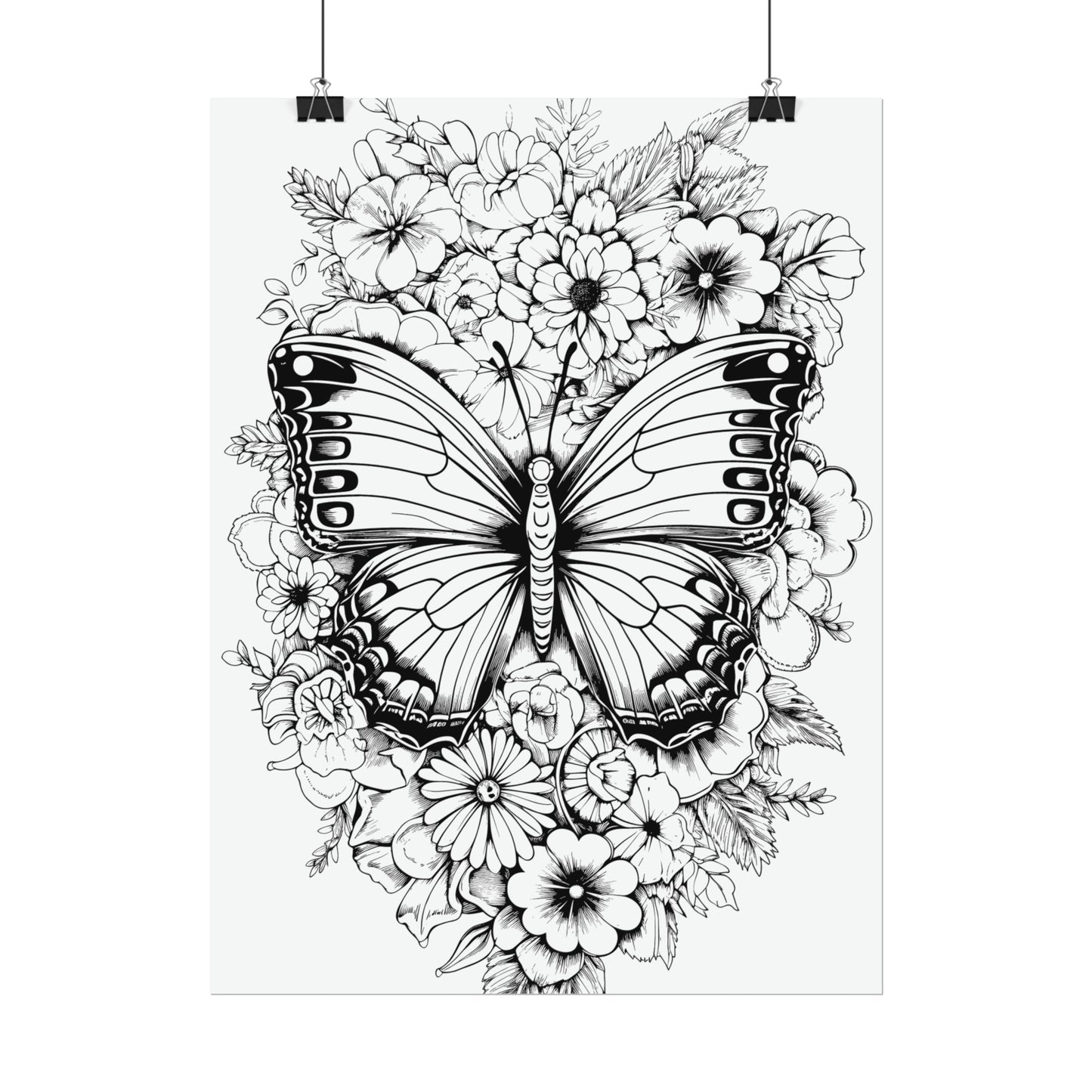 Butterfly Coloring Art Posters