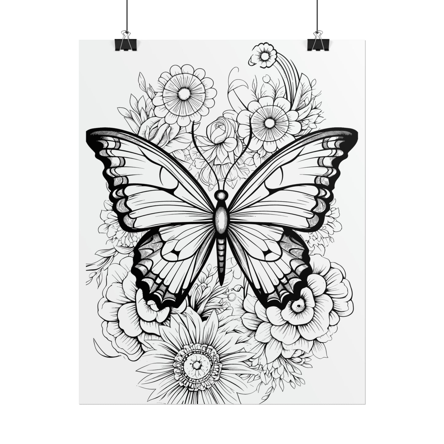 Butterfly Coloring Art Posters