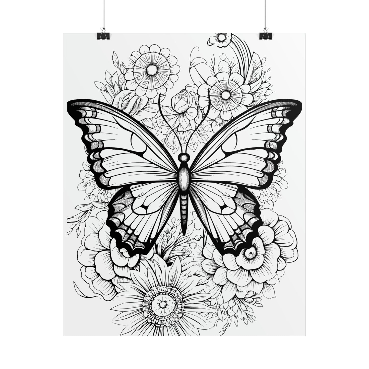 Butterfly Coloring Art Posters