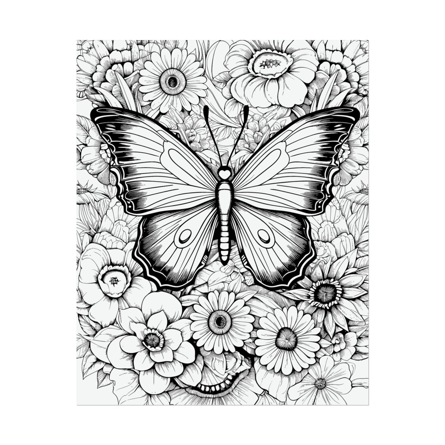 Butterfly Coloring Art Posters