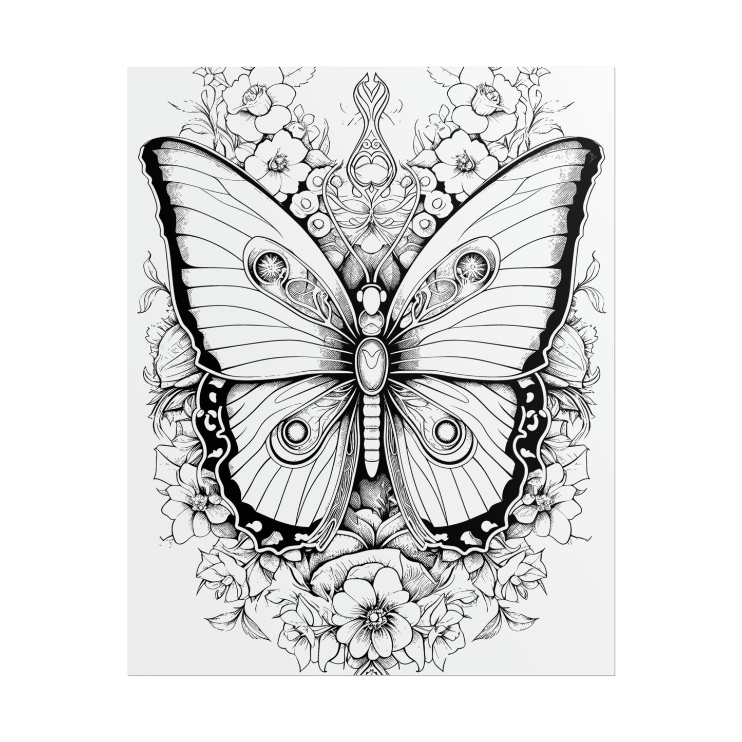 Butterfly Coloring Art Posters