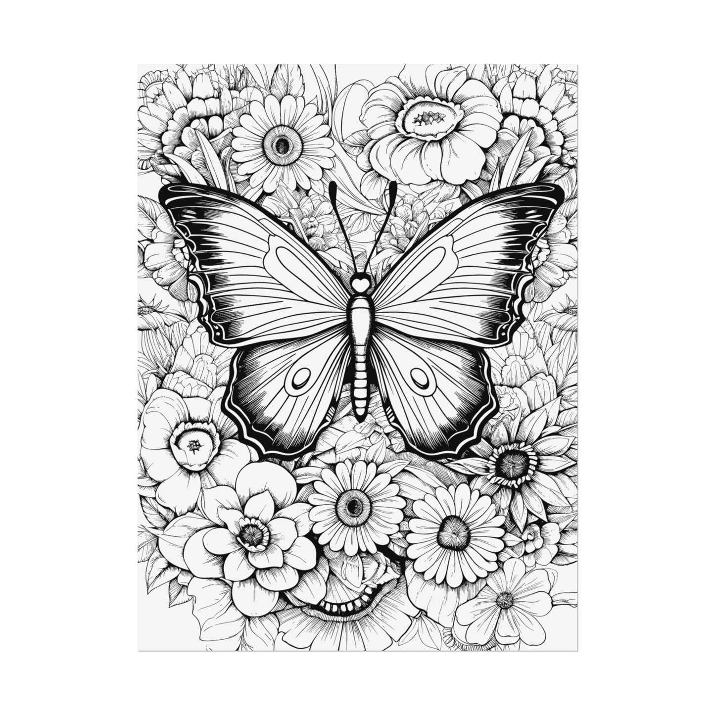 Butterfly Coloring Art Posters