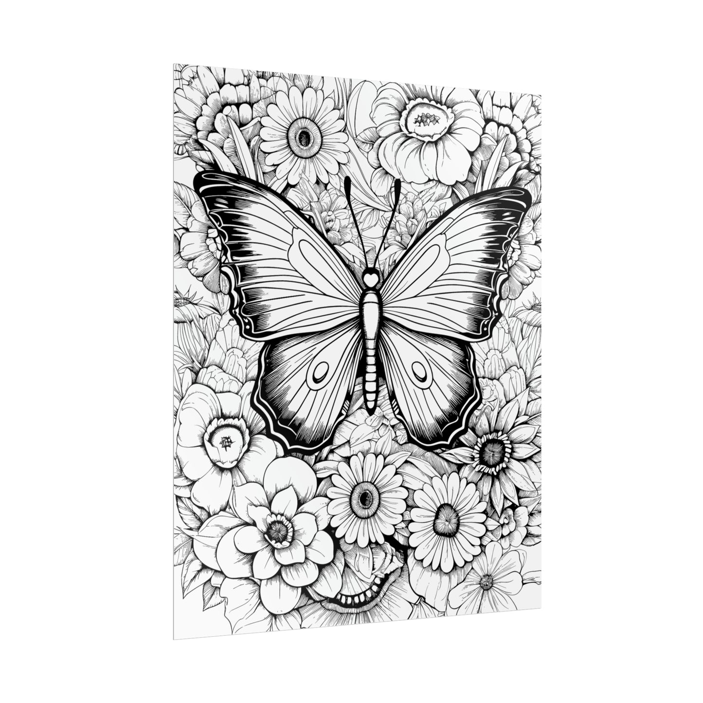 Butterfly Coloring Art Posters