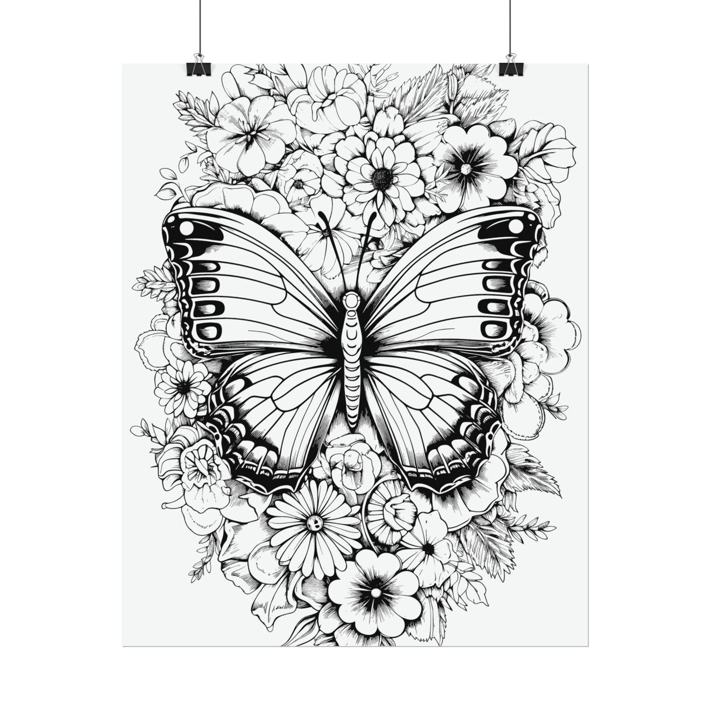 Butterfly Coloring Art Posters