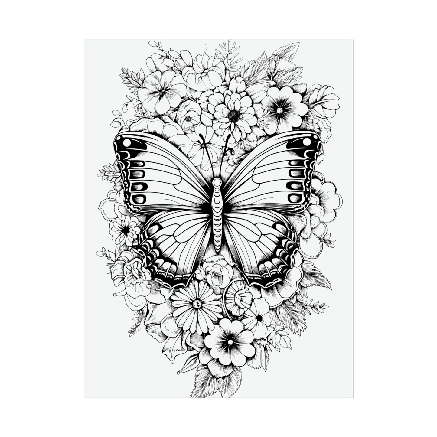Butterfly Coloring Art Posters