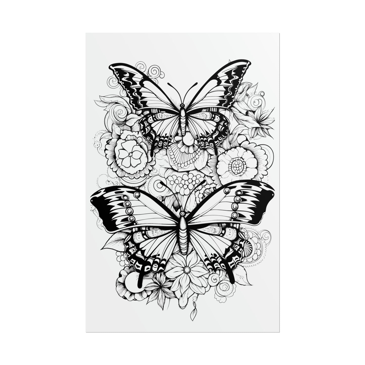 Butterfly Coloring Art Posters