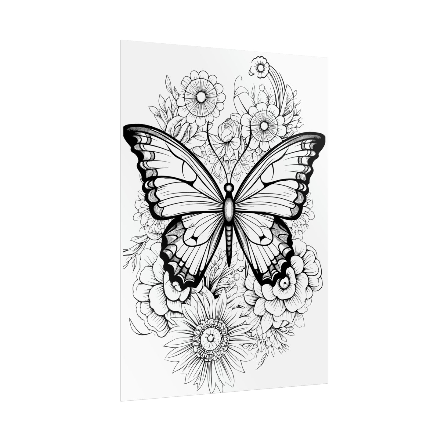 Butterfly Coloring Art Posters