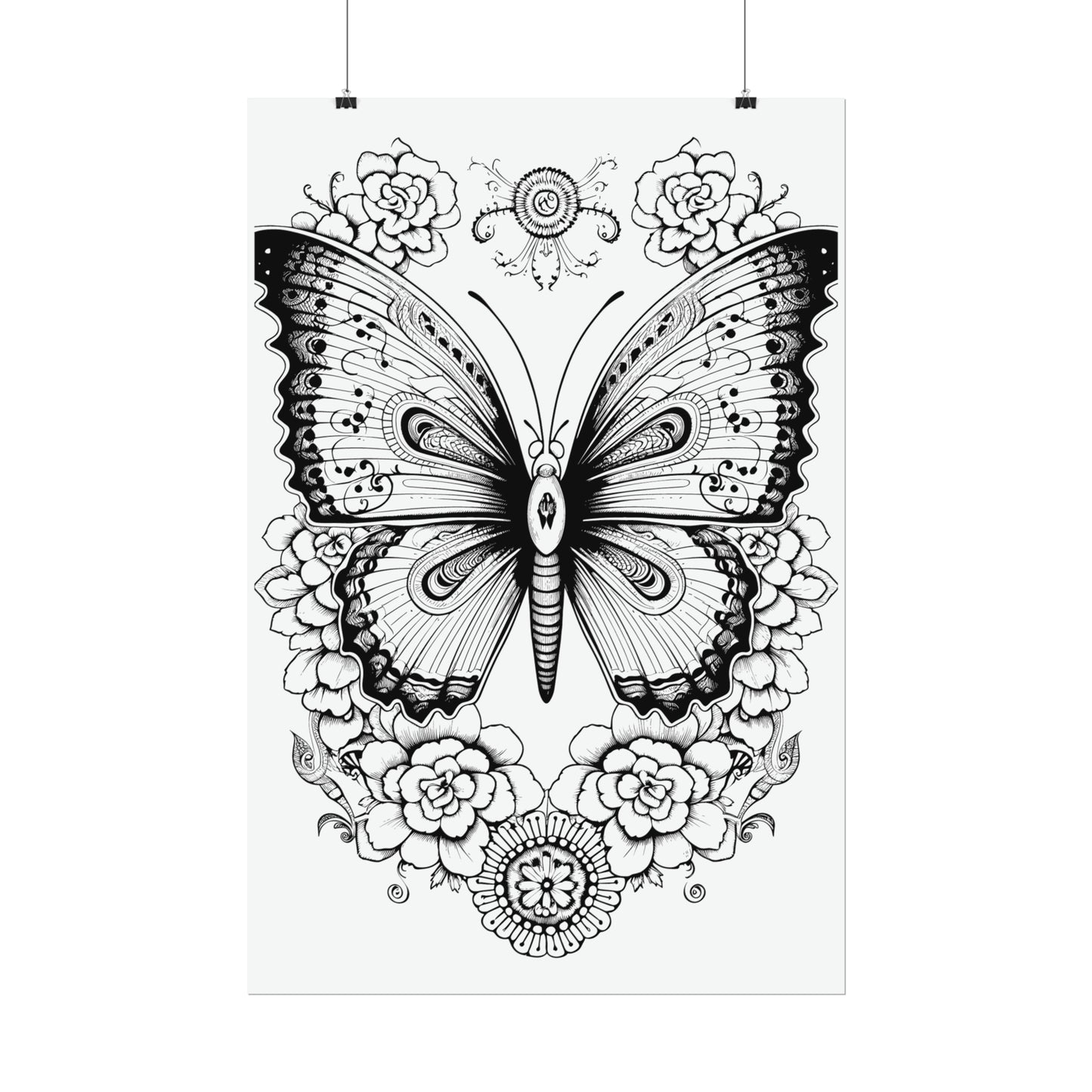 Butterfly Coloring Art Posters