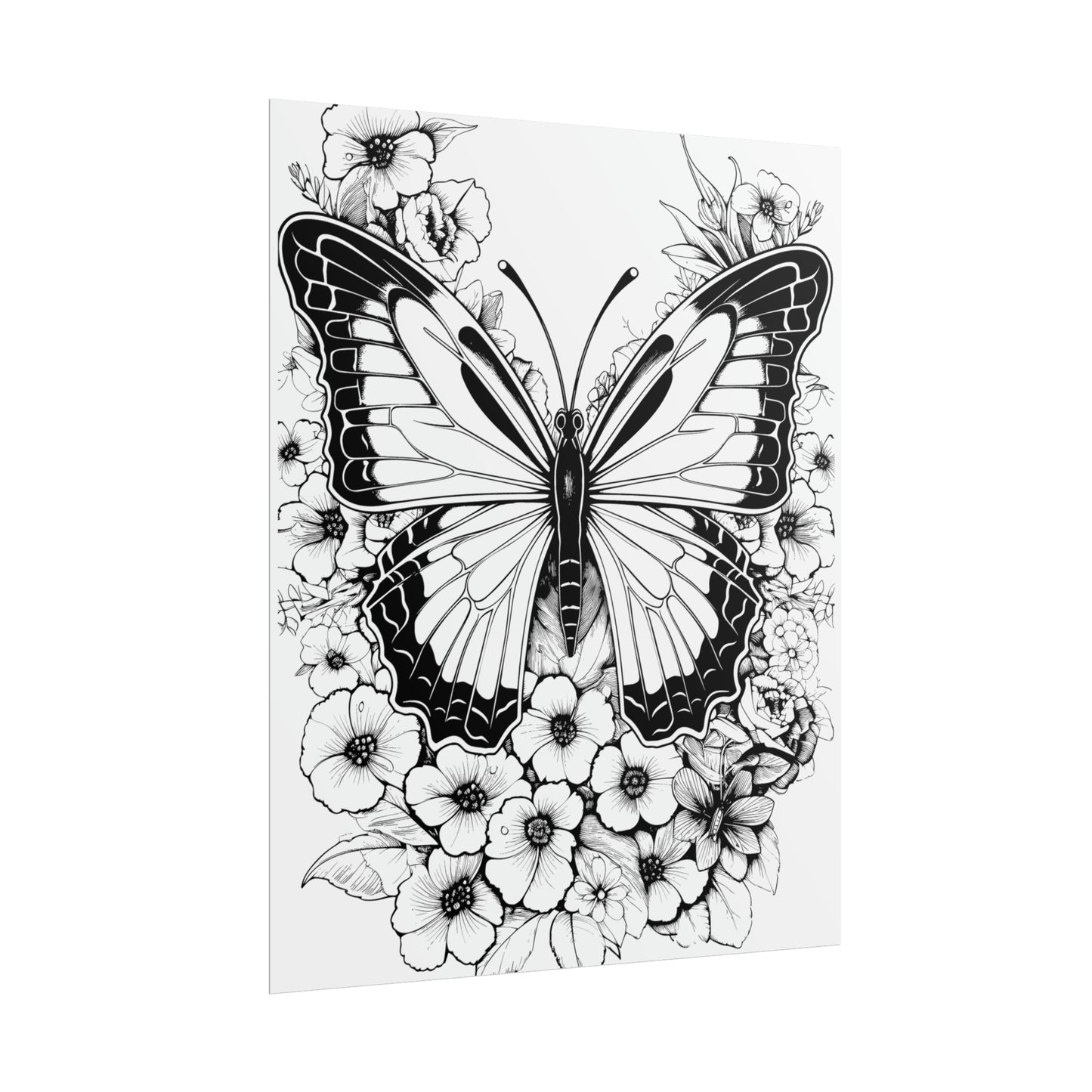 Butterfly Coloring Art Posters